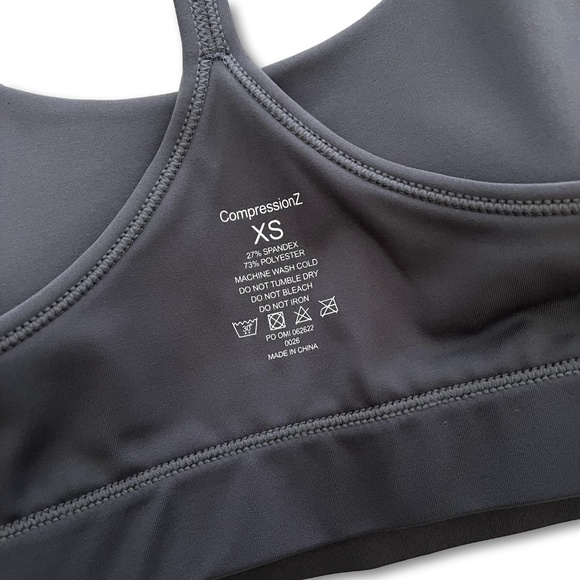 CompressionZ Black Racerback Sports Bra | XS - Picture 4 of 5